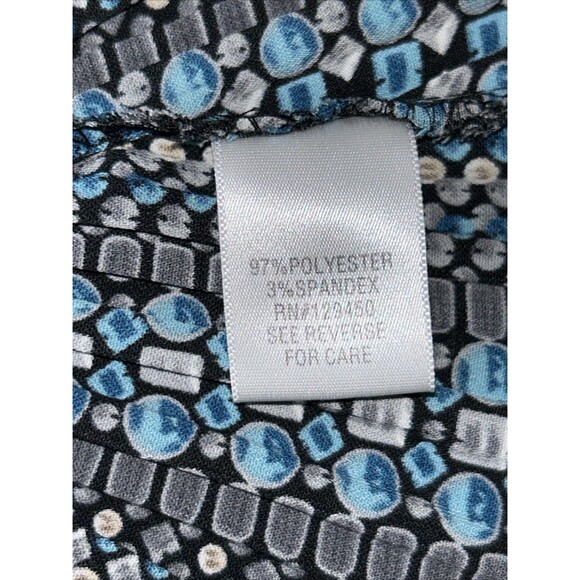 Apt. 9 Women’s Black Pebble Print Short Sleeve Button Up Stretch Blouse Size 1X - Picture 4 of 12